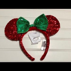 Disney Parks Christmas Minnie Ears NWT